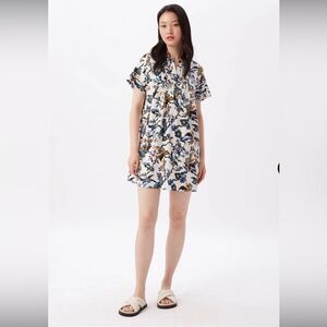Diane Von Furstenberg Fiona Cotton  Floral Print Mini Dress